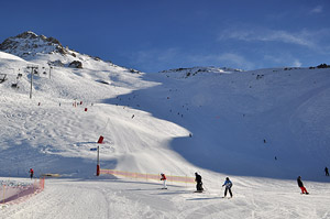 Фото Мерибель. Красная трасса Marcassin с вершины Saulire (2700 м)
